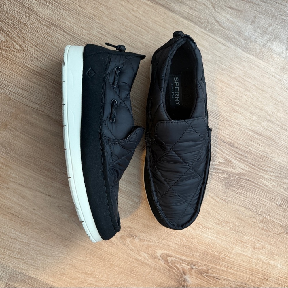 Sperry Black Quilted Boat Shoes